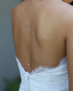 CZ II Back Necklace – E&E PROJECT Formal Backdrop, Simply Wedding Dress, Back Necklaces, Backdrop Necklace Wedding, Backdrop Necklace, Marriage Day, Back Chain, Backdrops Necklace, Back Necklace