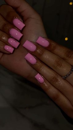 Back To School Nails Acrylic Pink, Plan Nails Ideas, Dope Nail Designs Classy Short Acrylic, Plain Nails Ideas, Shorties Nails Pink, 8th Grade Nails, Back To School Nails Pink, Cute Pink Nails Short, Pink Nails Black Women