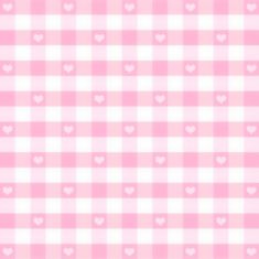 a pink and white checkered background with hearts