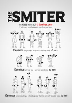 an exercise poster with the instructions for how to use dumbbells