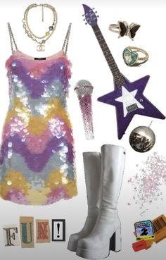 Pop Star Aesthetic Outfit, Katy Perry Inspired Outfits, Katy Perry Concert Outfit Ideas, Pop Star Aesthetic Fashion, Disco Branding, Pop Star Outfit, Pride Fits, Popstar Outfit, Sparkling Outfit