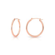 PRICES MAY VARY. Made from 14k Rose Gold and stamped "14K" Size: 1" inch Outside Diameter Round Hoop. This is the measurement of the earrings from the outside of the hoop. ( 1 inch is equal to 25 millimeters and the $0.25 coin Quarter is 24mm big) 2mm Tube Thickness. ✦ See image on person for actual size reference and Video of hoop earrings. Sturdy click-top closure for an easy any comfortable wear ✦ Easy to put on. ✦ High Polished Shiny Classic Round Hoop Earring. ✦ Shipped in an Elegant Gift B Rose Gold Hoop Jewelry With Shiny Finish, Cheap Rose Gold Round Hoop Earrings, Rose Gold Polished Finish Hoop Earrings As Gift, Hypoallergenic Rose Gold Round Hoop Earrings, Modern Tarnish-resistant Rose Gold Hoop Earrings, See Images, Jewelry Earrings Hoops, Elegant Gift, 1 Inch