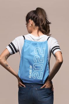 A year round wear idea is a versatile drawstring bag that combines a love of sporty style while repping senior class of 2022 graduates. Great for sports or on-the-go for senior year students. These are great for clothes, shoes, equipment, accessories and more. Graphic Aesthetic