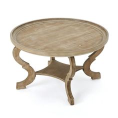 a round wooden table with two legs and a circular wood top on an isolated white background