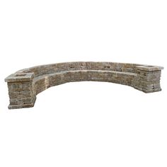 a curved stone bench on a white background