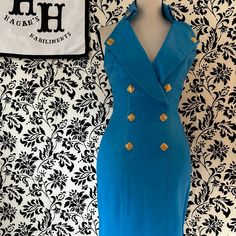 Turquoise Embellished Leather Halter Dress With Gold Buttons Size 5/6 Never Worn With Tags- No Stains Or Spots Leather Halter Dress, Leather Halter, Size 6 Dress, Gold Buttons, Halter Dress, Size 6, Turquoise, Womens Dresses, Tags