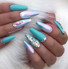 • • • • @vetro_usa color 35… Chrome Nail Polish, Makeup Nails Designs, Mirror Nails, Chrome Nail, Mermaid Nails, Super Nails, Nail Styles, Nails Toes