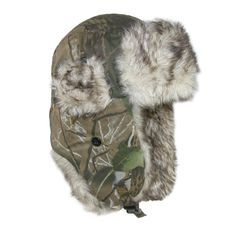 Blend in with this stylish camouflage trooper winter hat. The plush thermal liner insulation provides exceptional warmth along with 7 inch long ear flaps. Complete coverage allows you to stay warm and protection from wind and snow. Made of Cotton Blend Trapper Hat Men, Hat With Ear Flaps, Fur Trapper, Cold Weather Hats, Aviator Hat, Hunting Hat, Trapper Hats, Realtree Camo, Ear Hats