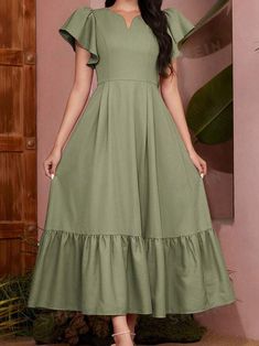 Casual Frocks, Elegant Outfit Classy, Classy Work Outfits, Fashionista Clothes, Women Long Dresses, Lovely Dresses, Cinched Waist, Elegant Outfit