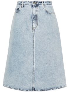 Find Toteme Pre Organi Cotton Denim Midi Skirt on Editorialist. light blue organic cotton washed denim belt loops classic five pockets logo patch to the rear front button and zip fastening This item is made from at least 50% organic materials. Learn more about what makes a product Conscious on our Conscious Criteria page This piece fits true to size. We recommend you get your regular size Model is 1,75m / 5ft 8in wearing size 36 (FR) Cotton Midi Skirt, Button Up Skirts, Denim Belt, Organic Materials, Denim Midi Skirt, Straight Skirt, Washed Denim, Women Skirts Midi, Denim Wash