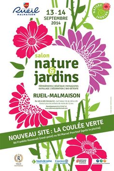 a poster with flowers on it for the nature jardins festival in paris, france