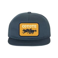 A navy five panel with large Coyote Running Pack custom patch. Our unstructured five panel caps are the perfect casual lids for roaming anywhere.   Mid crown Unstructured 5 panel Flat bill cap Front panel patch Adjustable snapback closure 60% Cotton / 40% Poly We offset 200 lbs of carbon pollution with every purchase Coyote Running, Five Panel Cap, Running Pack, Custom Patch, Custom Patches, Snap Backs, Pollution, Trucker Hat, Crown