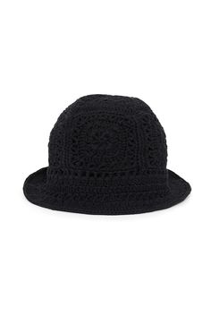 Elevate your summer ensemble with the Cala Bianca Crochet Hat in Black. Lovingly handcrafted from 100% cotton crochet using an artisanal in-house crochet technique. This bucket hat features a medium sized brim and an intricately woven geo pattern. The Cala Bianca was handmade in Bali, taking 1 day to carefully complete each piece. House Crochet, Handmade Crochet Bags, Geo Pattern, Faithfull The Brand, Black Crochet, Cotton Crochet, Crochet Hat, Crochet Techniques, Top Collection