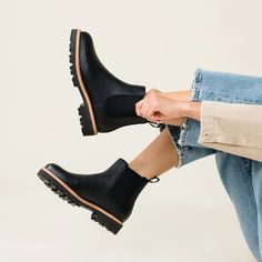 Go-To Lug Chelsea Boot Black | Nisolo Lug Chelsea Boots, Mule Sneakers, Old Shoes, Buckle Sandals, Round Toe Heels, Womens Sandals Flat, Sneaker Heels