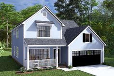 this is an artist's rendering of a two - story house