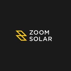 the zoom solar logo is shown in yellow and black, with an arrow pointing to it