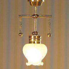 Dollhouse Miniature Tulip Ceiling Light Large Hanging Electric 1:12 Scale 12 Volt - Miniature Crush Dollhouse Lighting, House Bedrooms, Spring Clean, Hanging Ceiling Lights, Ceiling Hanging, Room Box, Home Ceiling, House Room, Room Accessories