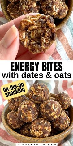 energy bites with dates and oats in a bowl