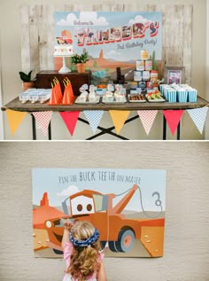 Cars Themed Birthday Party Disney, Pin The Wheel On The Car, Mater Birthday Party Ideas, Cars Radiator Springs Birthday Parties, Tow Mater Party, Two Mater Birthday, Cars Second Birthday, Tow Mater Birthday Party, Lightning Mcqueen Birthday Party Ideas