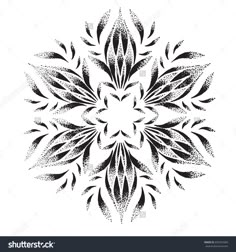 an abstract black and white flower design on a white background stock photo, royalty illustration