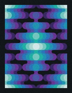 an abstract pattern with blue, purple and green circles on black background in square format