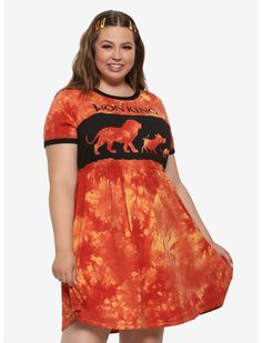 Plus Size Disney, Disney The Lion King, Her Universe, Disney Lion King, Orange Tie, The Lion King, Women Outfits, Tie Dye Patterns, Dress Plus Size