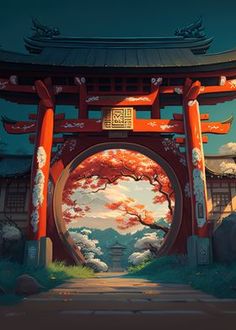 Displate is a one-of-a-kind metal poster designed to capture your unique passions. Sturdy, magnet mounted, and durable – not to mention easy on the eyes! Fantasy Planets, Japanese Temples, Gate Pictures, Japanese Gate, Pyramids Egypt, Japan Temple, Cherry Blossom Japan, Minimalist Japanese, Japanese Temple