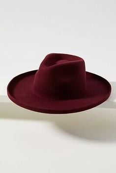 Great Shopping NWT Anthropologie Finley High-Crown Rancher Hat Red Burgundy, Women's Accessories Rancher Hat, Red Burgundy, Felted Wool, Clothing Ideas, Burgundy Red, The Label, Women's Accessories, Anthropologie, Crown