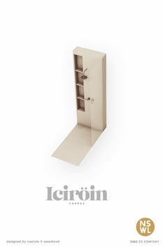 the front cover of leron magazine with an image of a door and shelves in it