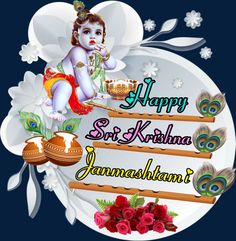 an image of lord krishana on the occasion of janmash greetings