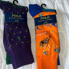 Nwt Polo Ralph Lauren Socks 2 Pair In Each Set Authentic Guaranteed Brand New/ No Defects Quantity Available For Sale (2) Sets Sold Separately Colors: (A) Purple & Green Square Detail (B) Orange Polo Bear Set No Exchanges No Returns No Exceptions No Buyers Remorse No Low Ball Offers We Waive All Liability Of All Purchased Items Once In The Possession Of The Mail Carrier. Original Price Includes Taxes No Low Ball Offers/ Or You Will Be Blocked All Sellers Have To Pay Fees On Poshmark’s Platform R Casual Orange Socks For Winter, Casual Orange Winter Socks, Casual Orange Socks For Fall, Ralph Lauren Olympics, Ralph Lauren Socks, Ralph Lauren Hats, The Possession, Mail Carrier, Polo Pullover