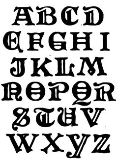 an old english alphabet with letters and numbers