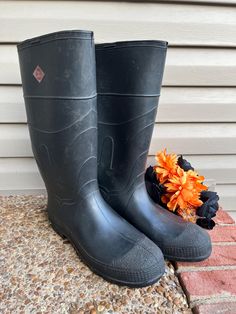 Here's an old pair of Rubber Boots made by Red Ball in the USA.  A nice waterproof rubber boot for outdoor sports, shoveling the snow, or for that upcoming Halloween party costume. These are a 16" Tall, men's size 11 boot. and I have cleaned them, but they still look a bit dirty.  I will see if I can give them one more go before they are shipped out. As always, any questions?  Need better photos?  Message me.  For more vintage items like these, please visit my shop at https://grandpasthrowbacks.etsy.com Fishing Boots, Halloween Party Costume, Red Ball, Outdoor Boots, Rubber Boot, Halloween Party Costumes, Vintage Fishing, Rubber Boots, Mens Shoes Boots