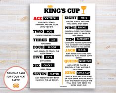 Kings Drinking Game, Cards Drinking Games, Kings Cup Drinking Game, Drinking Card Games Alcohol Diy, Kings Cup Rules, Disney Movie Drinking Games, Drinking Games Movies Disney, Kings Cup, Drunk Games