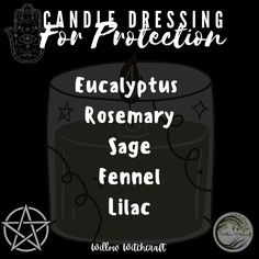 Candle Dressing For Protection, Candle Dressing Ideas, Candle Dressing Herbs, Protection Candle Spell, Candle Color Meanings Magic, Candle Magik, Magick Oil