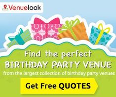 the birthday party venue is available for free quote from venuelook, which also offers gift cards