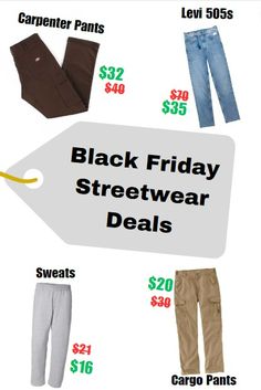 Check out the best black friday deals linked below! Carpenter Pants, Levi 505s, Sweats, Cargo Pants. #affiliate Men's Vintage Style, Best Black Friday, Winter Outfits Men, Carpenter Pants, Best Black, Black Friday Deals, Pants Black, Cargo Pants