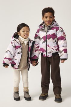 This miniature-sized, classic bomber offers durable warmth for your little explorer. Updated with an added hood skirt for comfort, along with staple features like reinforced elbow patches and soft rib-knit cuffs, it's ready for a season of adventure. Men Parka, Baby Outerwear, Mens Parka, Elbow Patches, Snow Pants, Camo Print, Knit Cuff, Black Label, Lightweight Jacket