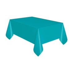 a bright blue tablecloth on a white background