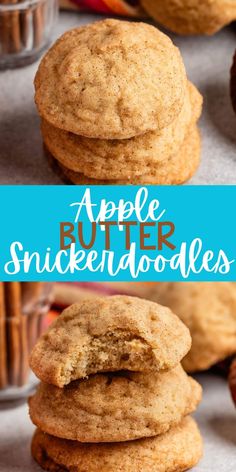 apple butter sandwich cookies stacked on top of each other