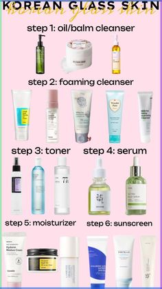 Korean skincare guide to glass skin k-beauty #affiliate #affiliatelink #koreanskincaretips #acne #glassskin #skincare kbeauty #kbeauty #kbeautyaddict gentle acne friendly K Beauty Skin Care Products, K Skincare, Skincare Korean, Korean Tips, Skin Korean, Skin Care Home Remedies, Skincare Guide, Korean Glass Skin, Makeup Starter Kit