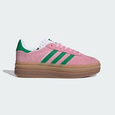 Adidas Shoes Gazelle, Pink Gazelles, Adidas Rose, Adidas Gazelle Bold, Gazelle Bold, Bold Shoes, Streetwear Essentials, Nike Dunk High, Adidas Campus