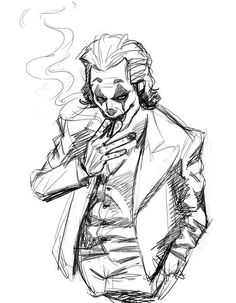 Joker Black And White Drawing, The Joker Drawing Sketches, Joker Illustration Art, How To Draw Joker, Joker Tattoo Drawing, Joker Line Art, Joker Art Tattoo, Joker Drawing Sketches, The Joker Artwork