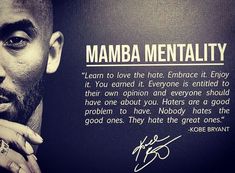 a man with his hand on his chin and the words mamba mentality above him