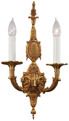 Metropolitan - N950093 - Two Light Wall Sconce - Metropolitan - French Gold Neoclassical Lighting, Wall Candle, Traditional Lamps, Gold Wall, Candle Lamp, Wall Candles, Candelabra Bulbs, Antique Decor, Gold Walls