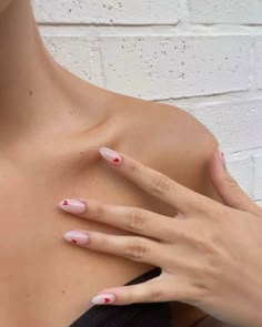 Minimalist Nails Heart, Subtle Nails, Red Nail