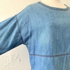 "1990s or 2000s boxy semi-cropped soft denim top size PM, bust 44\" length 16\" so flexible size since it's boxy.. cute on xs, small and medium By Coldwater Creek" Vintage Cropped Tops With Relaxed Fit, Vintage Relaxed Fit Cropped Tops, Spring Cropped Washed Denim Top, Oversized Trendy Cropped Shirt, Medium Wash Cotton Crop Top, Medium Wash Cropped Denim Top In Relaxed Fit, Medium Wash Cropped Denim Top Relaxed Fit, Cropped Medium Wash Denim Top With Relaxed Fit, Spring Denim Crop Top