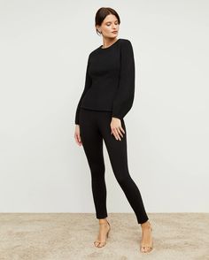 Stella Legging :: Black – M.M.LaFleur Modern Skirt, Wide Legged Jeans, Leggings Outfits, Athleisure Leggings, Skirt Suit Set, Work Style, Virtual Fashion, Team Wear, Loungewear Set