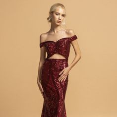 This Dress Is Absolutely Stunning And Will Be A Great Way To Make A Statement At Any Event. The Dress Is A Sheath Style With An Off-Shoulder Neckline And Sleeveless Design And Embroidered With Sequins That Create Breathtaking Image. Length: Long Color: Burgundy Neckline: Off Shoulder Silhouette: Sheath Sleeve: Sleeveless Back: Zipper Embellishments: Sequins Occasion: Romantic Date/Evening/Dinner, Wedding/Bridesmaid, Graduation, Fashion Show, Visiting Theater/Museum/Restaurant, Banquet, Photo Sho Sleeveless Gown For Red Carpet, Sleeveless Evening Dress For Red Carpet Gala, Sleeveless Evening Dress With Fitted Bodice For Red Carpet, Sleeveless Evening Dress For Gala And Red Carpet, Red Carpet Evening Dress With Fitted Bodice, Sleeveless Sequin Evening Dress For Red Carpet, Sleeveless Sequin Gown For Red Carpet, Sleeveless Dresses For Prom Season And Red Carpet, Red Carpet Sleeveless Dresses For Prom Season