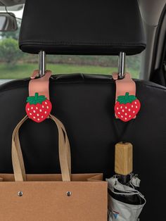 2pcs Strawberry Decor Car Seat Back Hook #CarMods Strawberry Decor, Inside Car, Car Interior Design